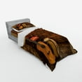 thumbnail image 3 of Ambesonne Music Bedding Set 4 Pcs, Wooden Stage Pub Cafe, Queen, Dark Orange Sand Brown, 3 of 3