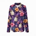 thumbnail image 4 of Godom Womens Halloween Shirt Cute Ghosts Print Button Down Shirts Long Sleeve Loose Fit Blouses Tops, 4 of 5