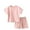 Pink, variant on Odeerbi Kids Boys Girls Two Piece Outfits Cotton Summer Clothes Children Solid Color Short Sleeve Round Neck Blouses T-shirt Loose Leisure Shorts Sets Gray