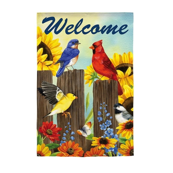 Evergreen Flag, Rustic Fence Garden Suede Flag, 12.5'' x 0.04'' inches