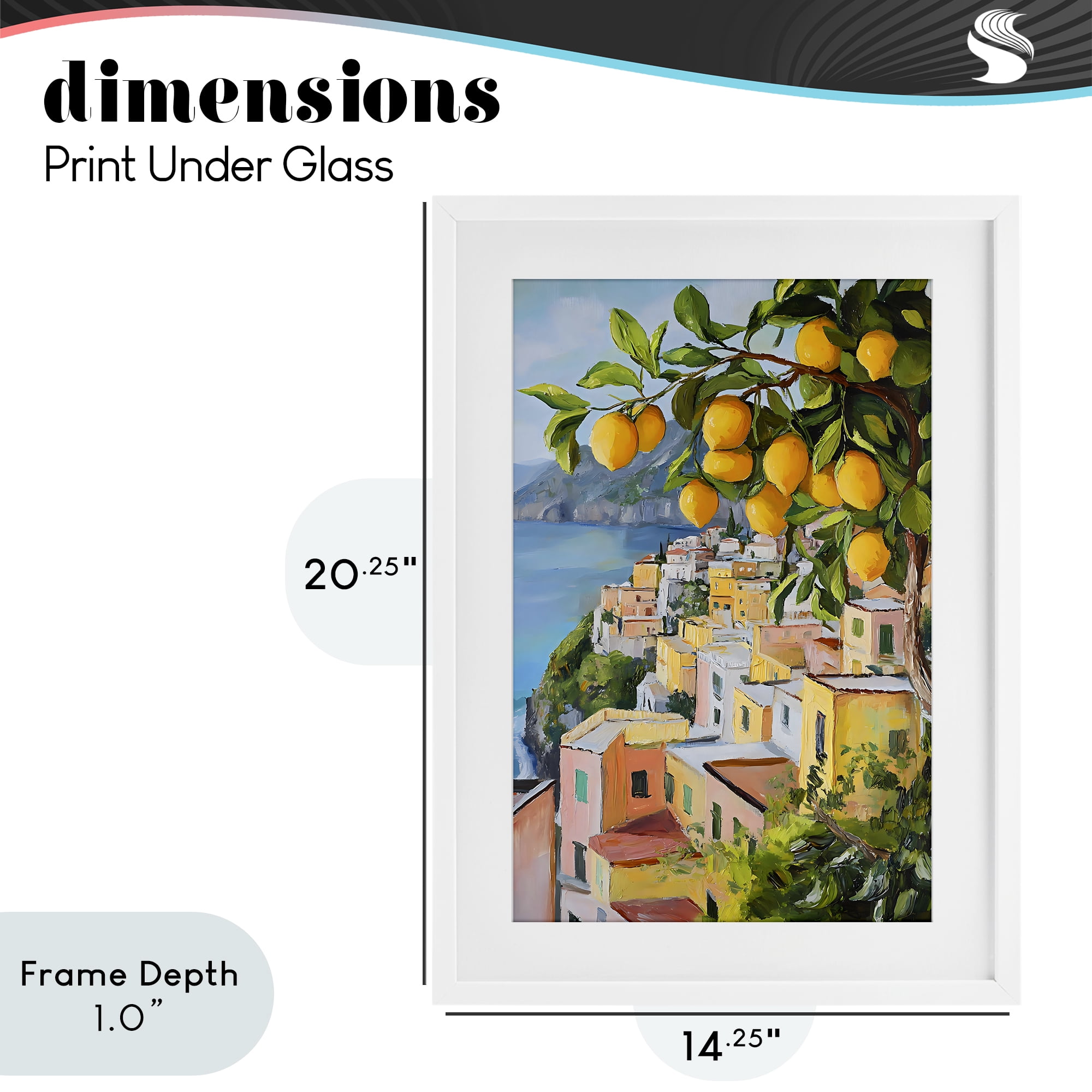 Stupell Industries Mediterranean Lemon Tree Scenery White Framed Print Under Glass, design by Creative Studio
