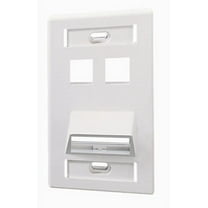 White Quickport ANGLED 4-Port Wallplate 40807-W