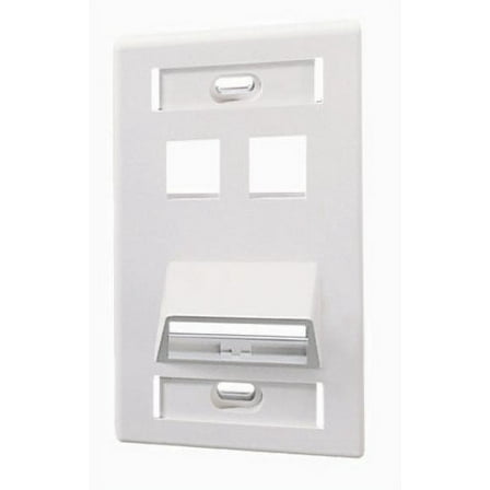White Quickport ANGLED 4-Port Wallplate 40807-W