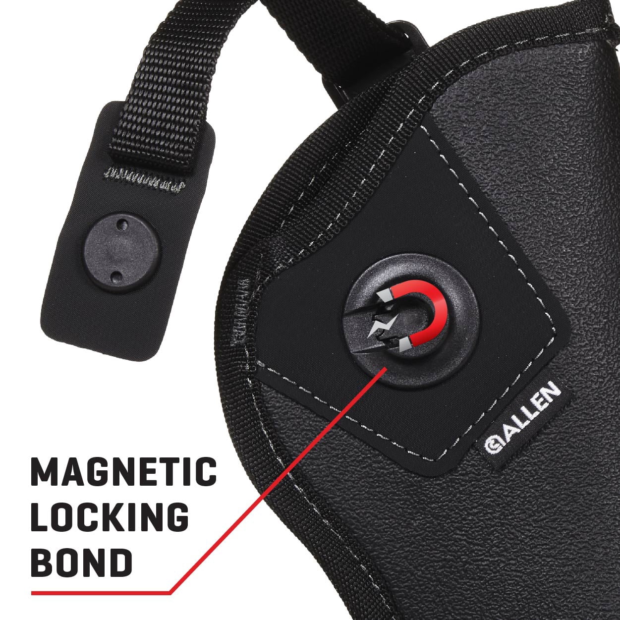 Allen Company Magnetic Quick Release Firearm Hip Holster, 4"-5," Black, Polyester, 0.26 lb