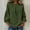 Army Green, variant on Puff Sleeve Blouse Womens Loose Fit Casual 3/4 Sleeve Crew Neck Pleated Top, Army Green,Size M