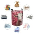 thumbnail image 5 of KLL Flower White Cow Waterproof Foldable Laundry Hamper Bucket with Handles for Storage Bin,Kids Room,Home Organizer (Small ), 5 of 7