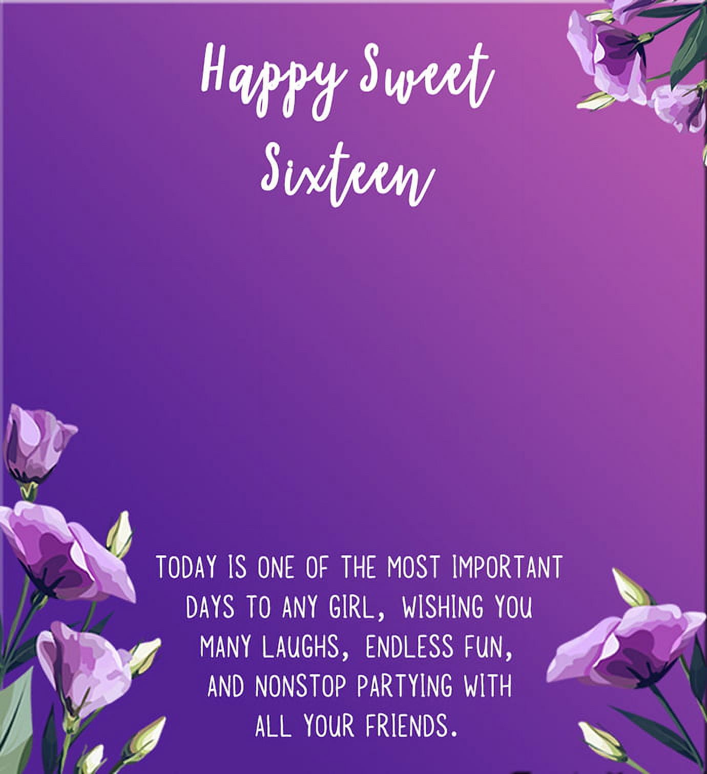 Anavia Happy Sweet Sixteen Necklace, 16th Birthday Card Gift, Daughter Birthday Present, Sweet 32 necklace for Girl-[Gold Infinity Double Ring,Royal Purple Gift Card]