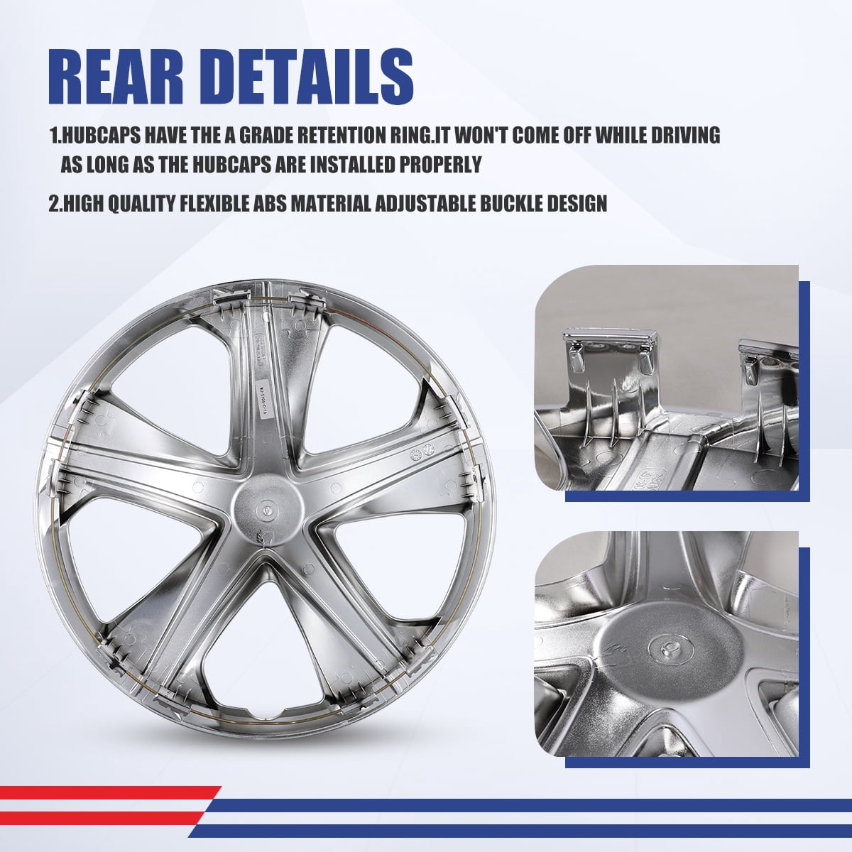 4Pcs Set 16" Hubcap Wheel Cover Replacement for 2016-2025 Honda Civic Sedan,Wheel Rim Cover Compatible with Steel Wheels,Snap on Installation,ABS+PC Material,Chrome