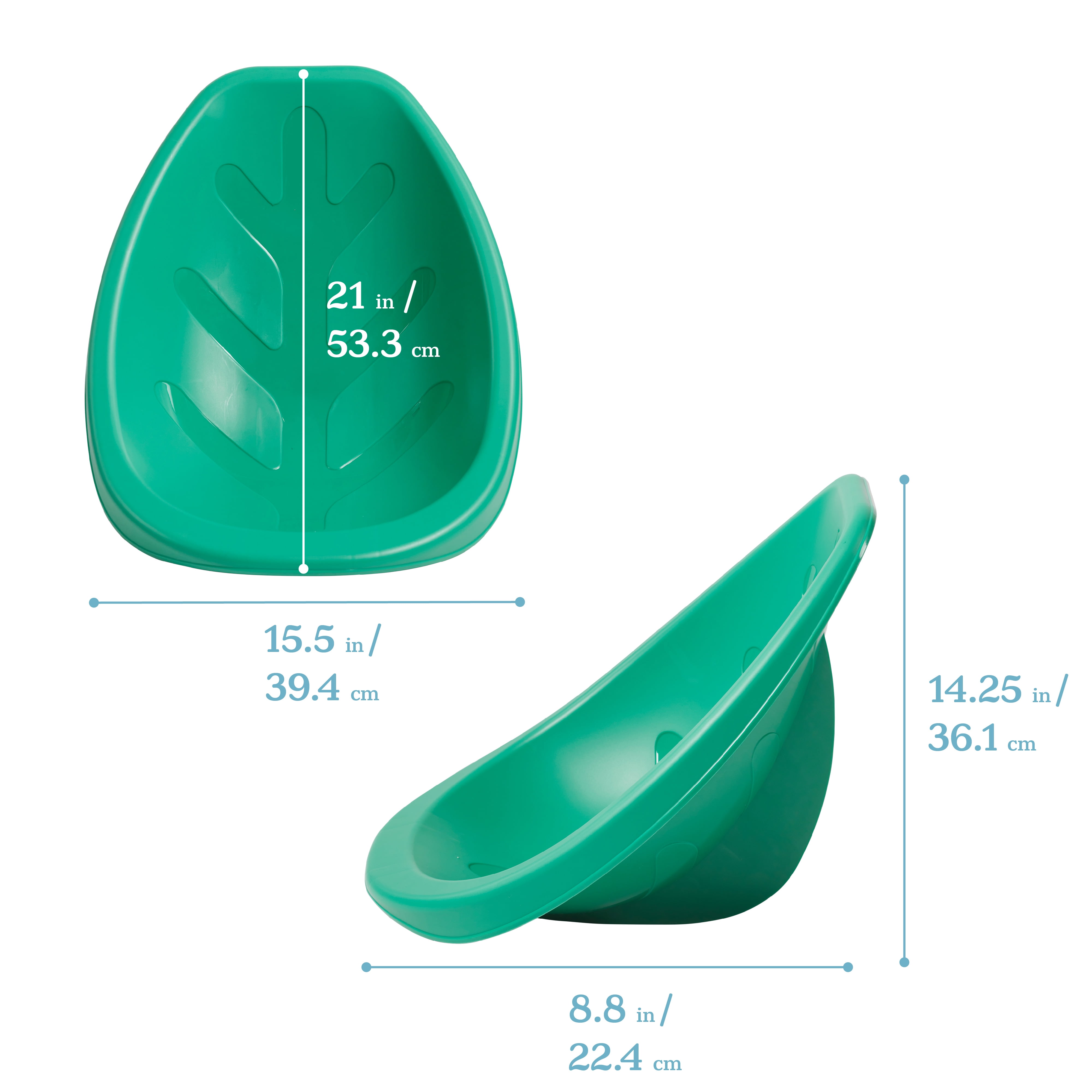 ECR4Kids Plastic Leaf Scoop Floor Rocker Seat, Classroom Furniture, Emerald, 6-Piece