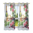 thumbnail image 6 of Yayeee Window Curtains Set of 2 for Living Room Light Filtering 63"x42", Roses Champagne, 6 of 7