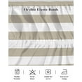 thumbnail image 5 of Tan And White Stripe Bed Skirt California King Size 18&nbsp;Inch Drop, Brown Stripes Simple Wrap Around Dust Ruffle Bedskirts, Wrinkle & Fade Resistant Easy Fit Bedskirt with Adjustable Elastic, 5 of 8