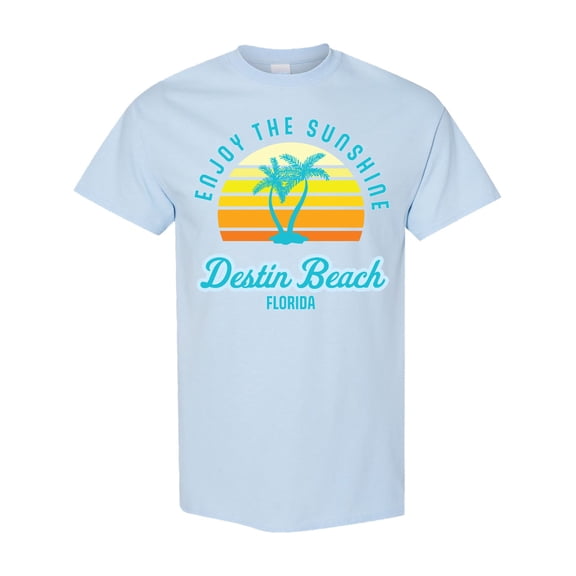 Inktastic Summer Enjoy the Sunshine Destin Beach Florida in Blue T-Shirt
