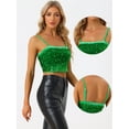 thumbnail image 2 of Camisola de Navidad Allegra K Tirantes Finos Lentejuelas Brillantes Verde XL, 2 of 6