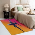 thumbnail image 3 of Airplane Non Slip Throw Rugs - 2x3 Washable Rug, Neon Gradient Aircraft Front Door Mat Indoor Entrance, Boys Hot Pink and Orangon Soft Low Pile Inside Doormat for Dining Room Living Room Entryway, 3 of 7