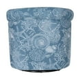thumbnail image 6 of Linon Rhea Fully Upholstered Coastal Swivel Club Chair in Blue Seashell Pattern, 6 of 9