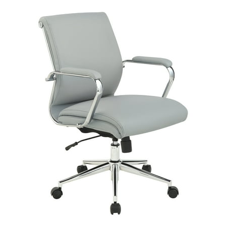UPC: 0090234564904 | Office Star Products Mid Back Manager s Office Chair with Dillon Steel Antimicrobial Fabric and Chrome Base