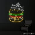 thumbnail image 3 of Glowneon King Burgers Neon Sign, Crown Hamburger LED Sign, Restaurant Fast Food Décor, 3 of 5
