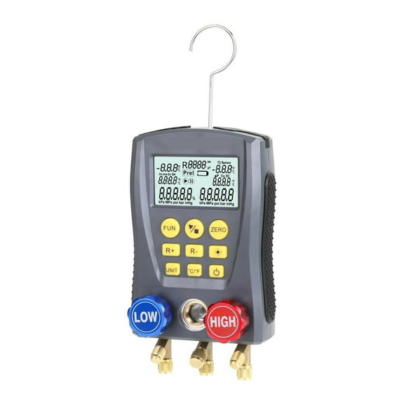Pressure Gauge Digital Vacuum Pressure Manifold Tester Meter Refrigeration HVAC Temperature Tester Digital Manifold Gauge Meter ,Portable