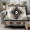 thumbnail image 2 of Brown Boho Blanket Soft Cozy Warm Throw Blanket for Couch, Plush Fuzzy Flannel Fleece Blankets for Sofa, Vintage Rustic Southwest Aztec Geometric Bed Blankets Lightweight Gifts for Women, 40"x50", 2 of 9