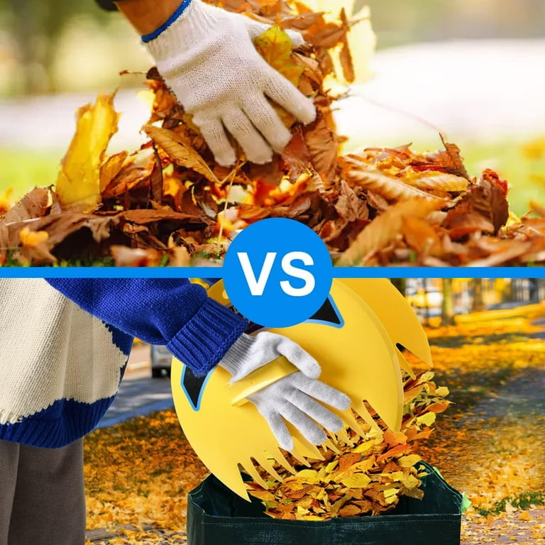 Gardtech 2-Pack Yellow Leaf Scoops - Large Ergonomic Hand Rakes For Fast Leaf & Lawn Debris Cleanup