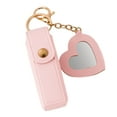 thumbnail image 2 of SmartBy Lipstick Clip Keychain Pendant with Mirror Imitation Leather Lip Gloss Holder Heart-Shaped Pendant Alloy Key Ring, 2 of 8
