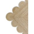 thumbnail image 3 of Hand Woven Farmhouse Jute Area Scalloped Rug Natural Scallop Pattern Jute Bohemian Base Off-White Trim Rug (Off-White, 2'6''x12'), 3 of 6
