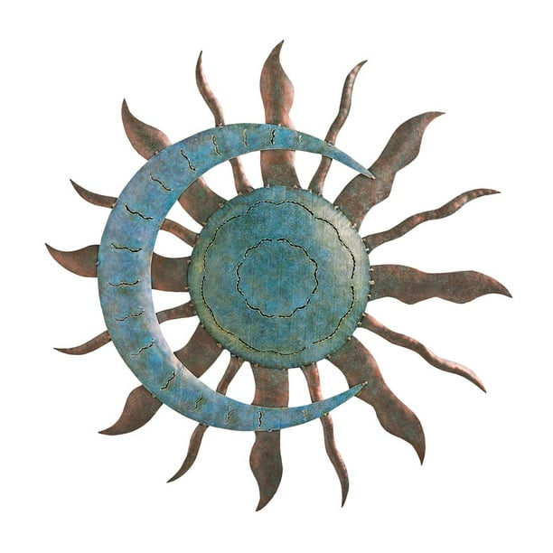 Handcrafted Blue And Copper Recycled Metal Sun Moon Hanging Wall Art Com - Copper Sun Moon Wall Art Handcrafted Blue And Copper Recycled Metal Sun Moon Hanging Wall Art Com - Copper Sun Moon Wall Art
