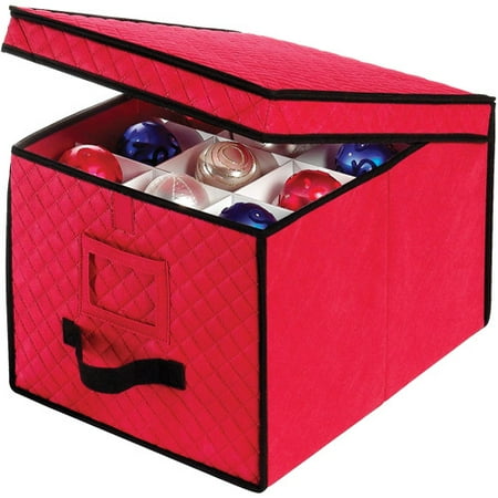 whitmor christmas ornament box red walmart com christmas ornament container storage boxes