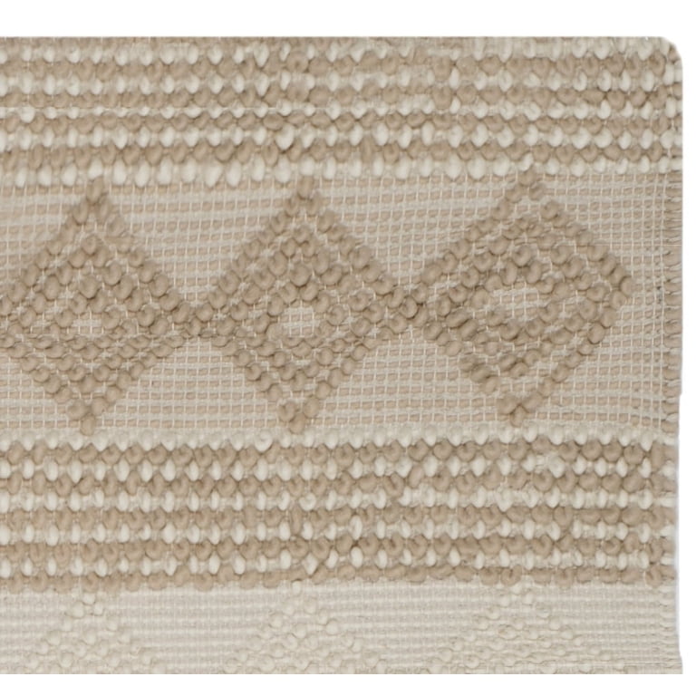 SAFAVIEH Natura Collection Handmade Wool Area Rug - 6' X 6' Square, Beige (NAT623B)