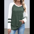thumbnail image 4 of Sudadera de Larga para Mujer, con Bloques de Color, Informal, para Otoño. Verde XXL, 4 of 7