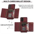 thumbnail image 4 of Design for Samsung Galaxy A53 5G Wallet Case with Tempered Glass Screen Protector PU Leather Credit Card Holder Slot Phone Cases Kickstand Shockproof Protective Cover for Women 6.5 inch Red, 4 of 14