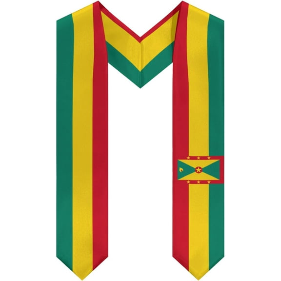 Grenada Flag (2) Graduation Stole Shawl Sash Honor For Study Aboard International Students
