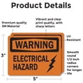 thumbnail image 2 of (2 Pack) Electrical Hazard OSHA Warning Sign 5 Inch X 3.5 Inch Vinyl Label Decal Sticker Weather Resistant, UV Protected for Workplace, Business, and Construction Site, Made in the USA, 2 of 7