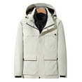thumbnail image 4 of Mens Windbreaker Jackets Detachable Cap And Windproof Thick Three-in-one Jacket Outdoor Sports Warm Jacket White 4XL Windbreaker Jackets for Men, 4 of 7