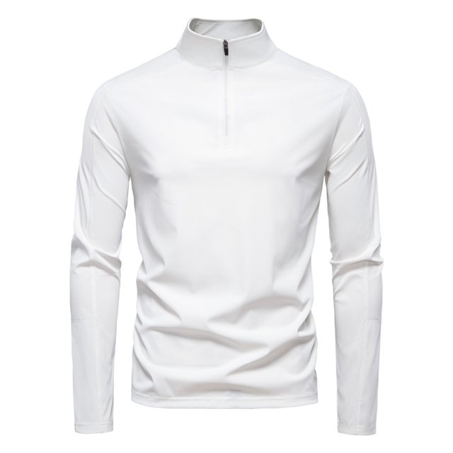 pstuiky Camisas de manga larga abrigadas para hombre, Camisa de manga larga con media cremallera y cuello alto para hombre, con protección solar UPF100+, para primavera y verano m