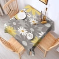 thumbnail image 2 of Gray Daisy Flower Yellow Blooms Pattern Square Tablecloth,Waterproof Square Table Cover,Wipeable Spillproof Washable Table Cover for Home Kitchen Party Decor 52"x52"(132x132cm), 2 of 6