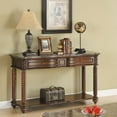 thumbnail image 3 of Mahogany Sofa Table With Marble Tabletop, Brown- Saltoro Sherpi, 3 of 3