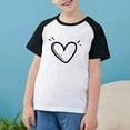 thumbnail image 5 of Cethrio Kids Girls Boys T-Shirts, Short Sleeve 2025 Casual Love Print Summer Tops Black Size 9-10 T, 5 of 9