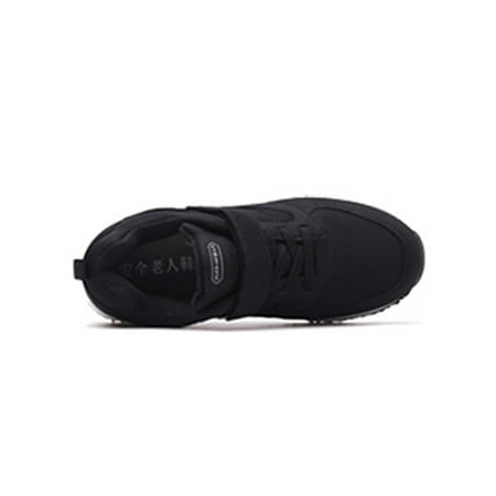 

GENILU Unisex Warm Lined Magic Tape Casual Sneaker Breathable With Plush Sneakers Walking Non-slip Round Toe Shoes