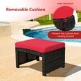 thumbnail image 6 of Barara King Wicker Ottomans, Outdoor Patio Ottomans, Foot Stool, 2 Pieces Patio Rattan Ottomans with Soft Cushion for Patio and Garden-Red, 6 of 8