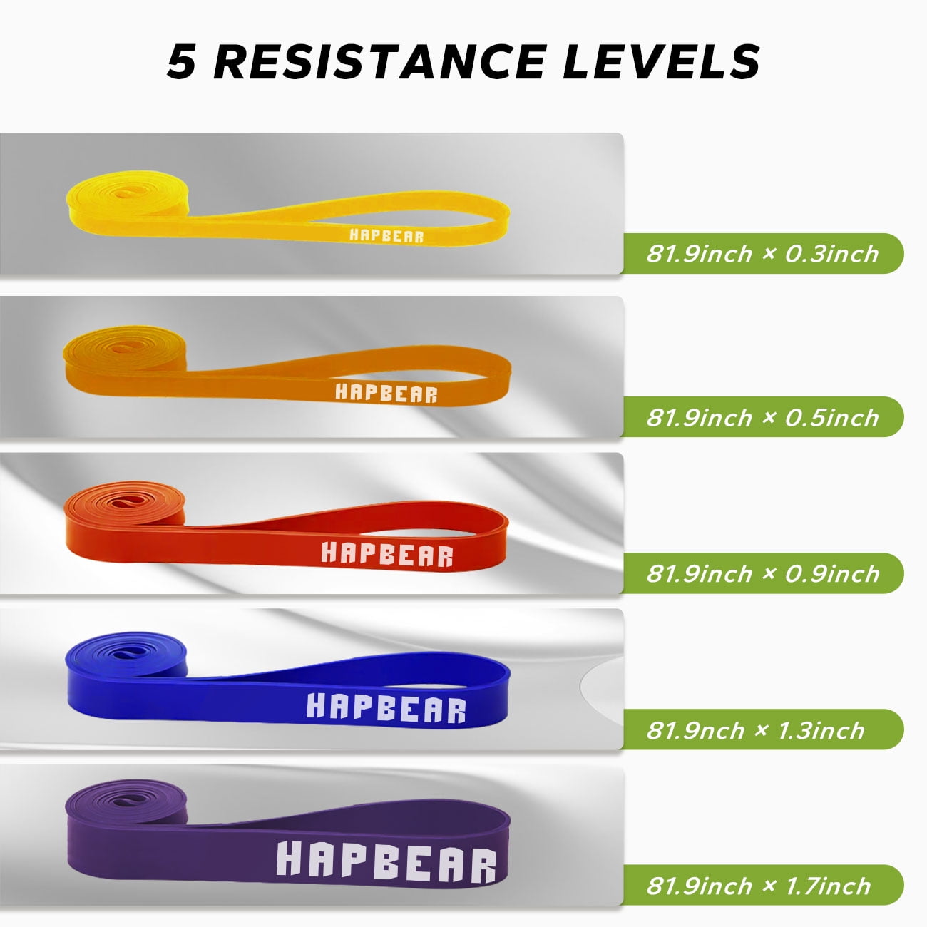 Pull Up Assistance Bands - Resistance Bands Set of 5 - Exercise Bands for Pull Up, Workout, Stretching, Physical Therapy, Muscle Training