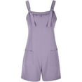 thumbnail image 4 of Tnhcen Women's Sleeveless Short Romper Bubble Crepe Summer Jumpsuit with Pockets Casual Loose Fit Outfit S-3XL Multiple Colors Available, 4 of 6