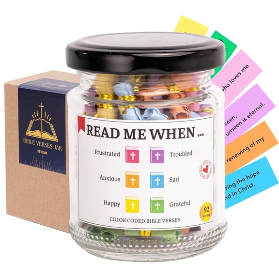 Kicpot Bible Verse Jar for Prayer, Christian Gifts for Women, Mom, Men, Dad, Friend,Easter Basket Stuffers, Graduation Gifts for Her Him, Inspirational Bible Accessories