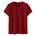 thumbnail image 3 of CHGBMOK Womens Summer Tops Plus Size Short Sleeve Casual T Shirts Crew Neck Loose Fit Tees Tops Blouse, 3 of 5