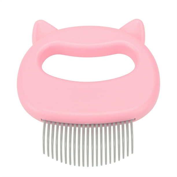 Peine de masaje para mascotas, gatos y perros, cepillo de limpieza para eliminar el pelo suelto (rosa)