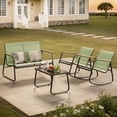 thumbnail image 5 of Noelse 4 Piece Patio Furniture Set, Textilene Conversation Set with 2 Rocking Chairs and Coffee Table, Perfect for Outdoor Patio Lawn Garden Poolside, Green, 5 of 11