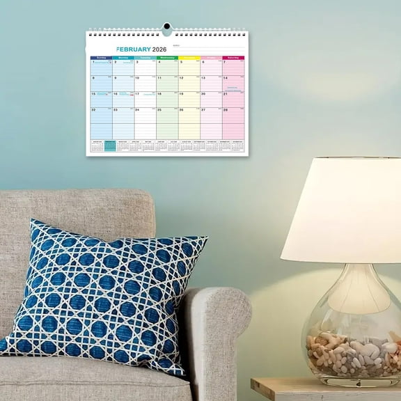 FIAOIRN 2026 Wall Calendar,18-Month Calendar from January 2026 to June 2027, Desk/Wall Calendar for Home Office Room Decoration,New Year and Christmas Presents