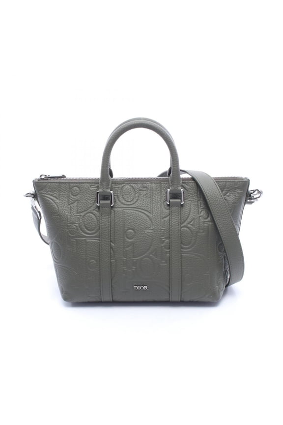Pre-Owned Christian Dior Dior Weekender 25 Gravity 2-Way Handbag, Leather, Men's, Khaki