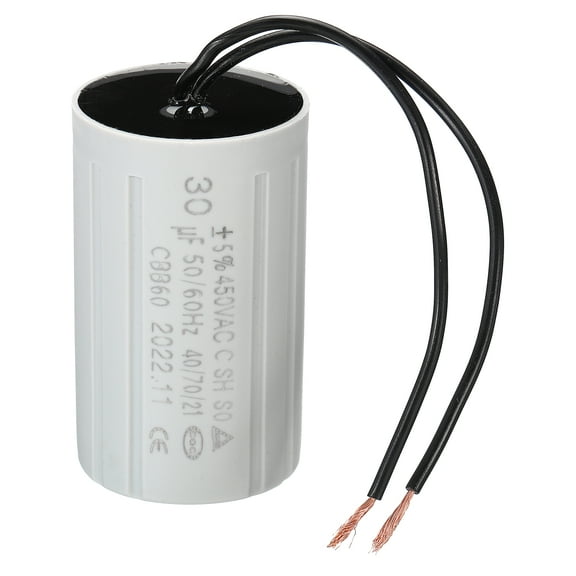 Uxcell CBB60 30uF Running Capacitor, AC 450V 2 Wires 50/60Hz Cylinder 70x42mm for Motor Start