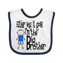 Inktastic Either Way It Goes, I'm the Big Brother Boys Baby Bib
